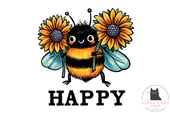 Download Bee Happy Sunflowers Sublimation PNG - Png Collection
