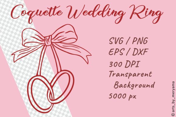 Download Coquette Wedding Ring with Bow SVG PNG - Png Collection