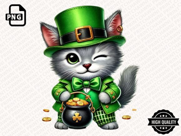 Download Leprechaun Cat St.Patrick's Clipart PNG - Png Collection