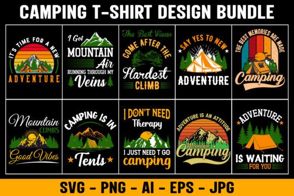 Download Camping T Shirt Design Bundle - Premium Resources