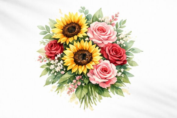 Download Sunflower Rose Bouquet PNG Clipart - Png Collection