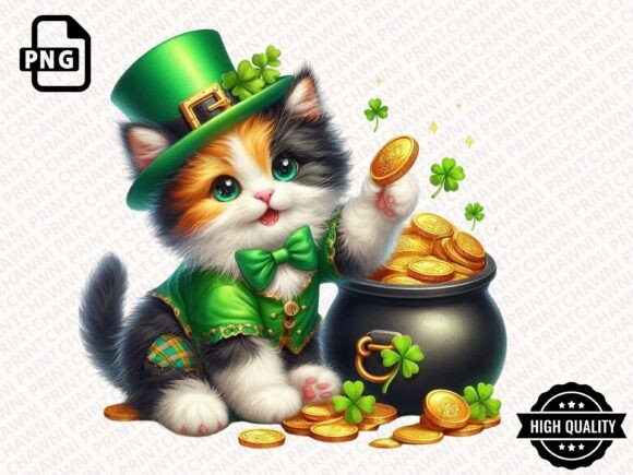 Download Leprechaun Cat St.Patrick's Clipart PNG - Png Collection