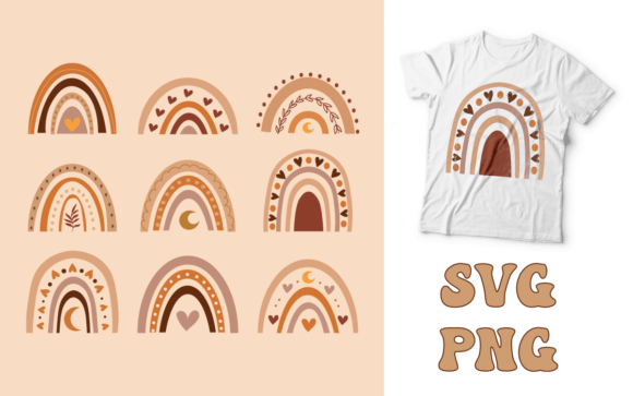 Download Boho Rainbow Printable SVG and PNG - Png Collection