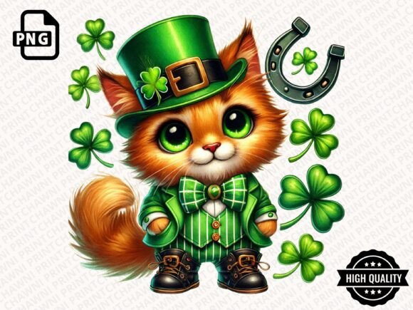 Download Leprechaun Cat St.Patrick's Clipart PNG - Png Collection