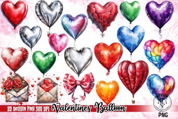 Download Valentines Balloon Bundle Clipart PNG - Png Collection