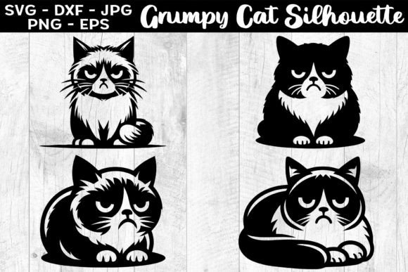 Download Grumpy Cat Silhouettes SVG EPS PNG - Png Collection
