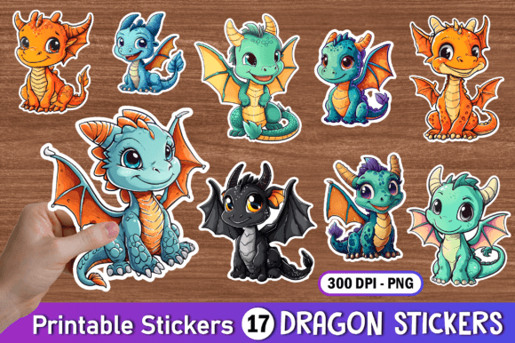 Download Cute Dragon Stickers Bundle Png - Png Collection