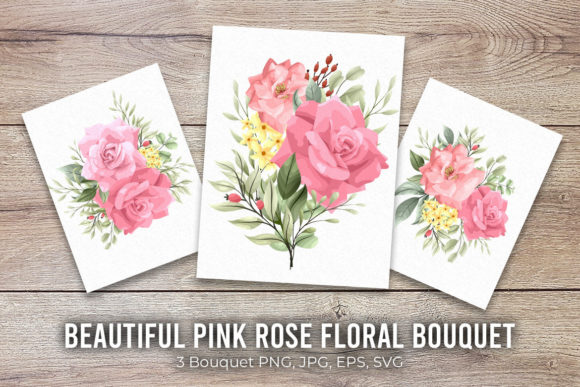 Download Pink Rose Bouquet Vector Decoration - Rose bouquet vector Collection