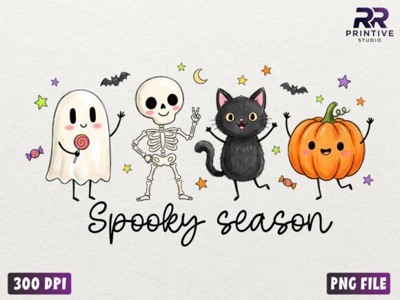 Download Spooky Season Halloween Doodles PNG - Png Collection