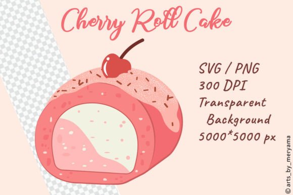 Download Cherry Roll Cake Dessert Vector SVG PNG - Png Collection