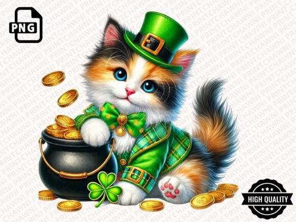 Download Leprechaun Cat St.Patrick's Clipart PNG - Png Collection