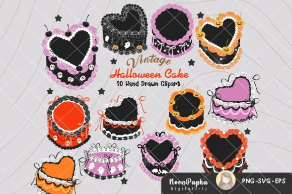 Download Vintage Halloween Cake Clipart PNG SVG - Png Collection
