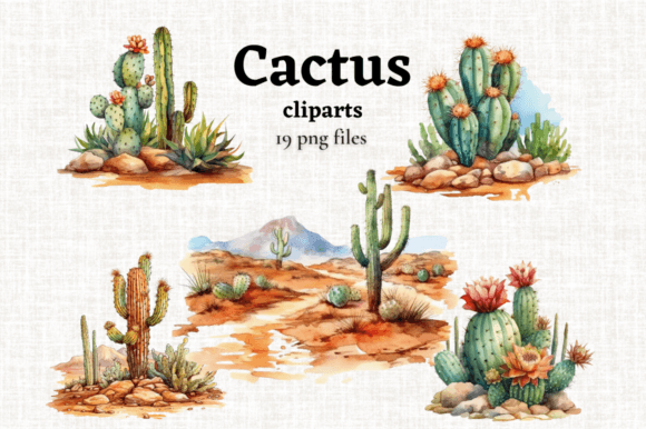 Download Watercolor Desert Cactus Clipart 19 PNGs - Png Collection