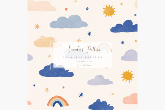 Download Cute Rainbow Clouds Seamless Pattern PNG for Kids - Png Collection
