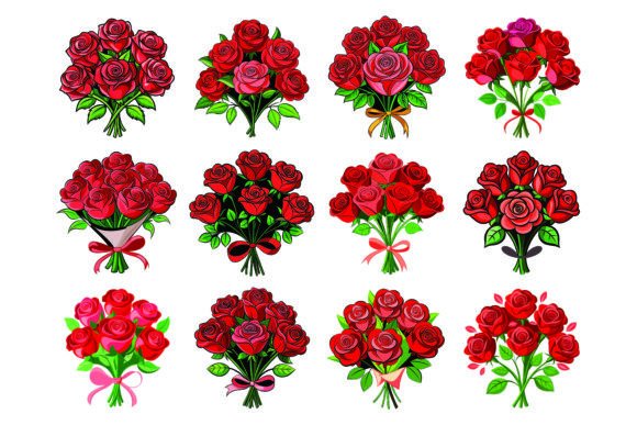 Download Rose Bouquet Bundle Vector Set Collectio - Premium Resources