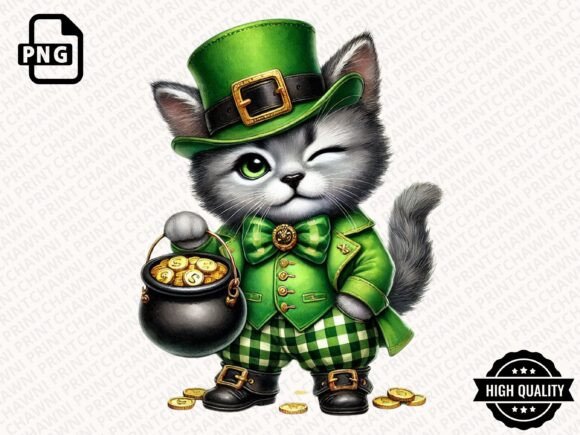 Download Leprechaun Cat St.Patrick's Clipart PNG - Png Collection