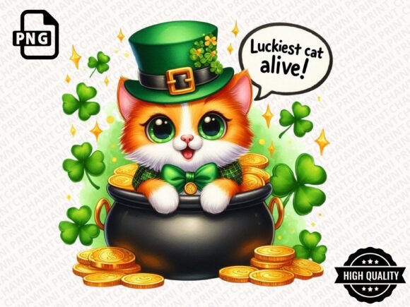 Download Leprechaun Cat St.Patrick's Clipart PNG - Png Collection
