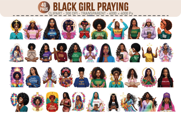 Download Black Girl Praying Clipart – 40 PNGs - Png Collection