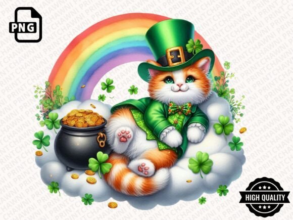Download Leprechaun Cat St.Patrick's Clipart PNG - Png Collection