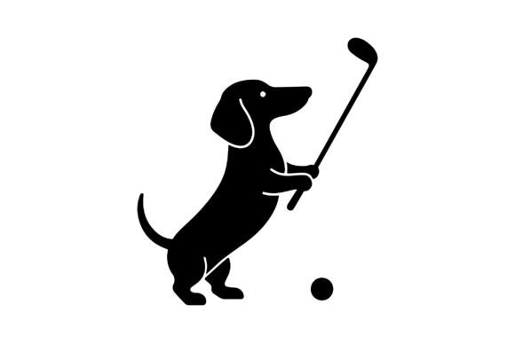 Download Dachshund Playing Golf SVG PNG Vector - Png Collection
