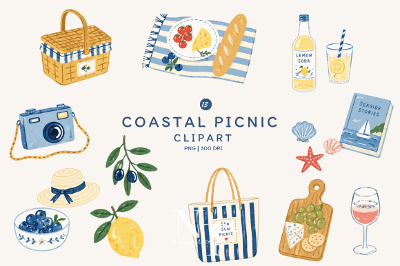 Download Summer Coastal Picnic Clipart PNG - Png Collection