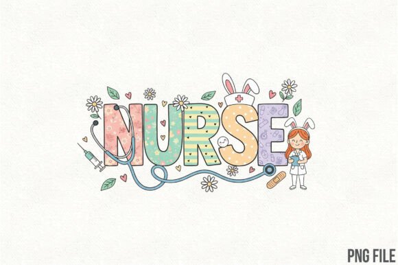 Download Nurse Easter PNG Bunny Letters Doodle - Png Collection