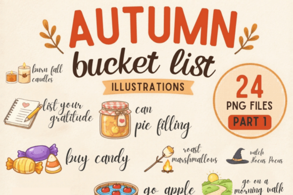 Download Autumn Bucket List PNG Bundle | 24 Fall - Png Collection