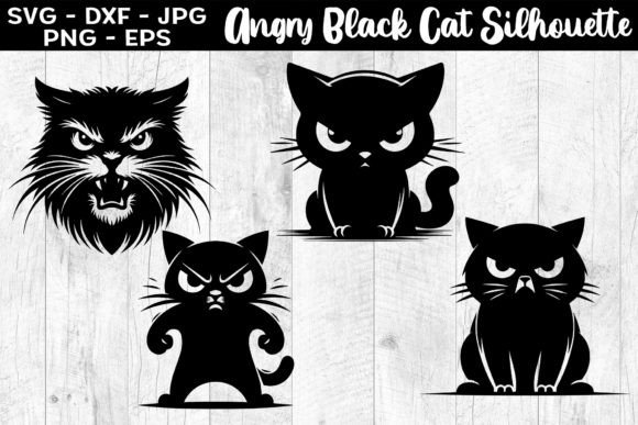 Download Angry Black Cat Silhouettes SVG EPS PNG - Png Collection
