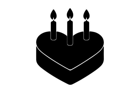 Download Heart Birthday Cake SVG PNG Silhouette - Png Collection