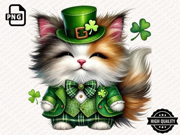 Download Leprechaun Cat St.Patrick's Clipart PNG - Png Collection